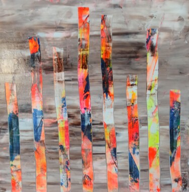 Peinture intitulée "Libération 54" par Delphine Dessein, Œuvre d'art originale, Acrylique Monté sur Châssis en bois