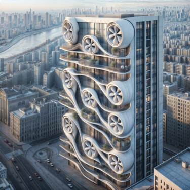 Digital Arts titled "Wind Tower_19" by Egidoro, Original Artwork, AI generated image