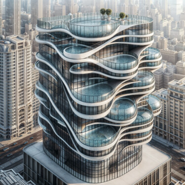 数字艺术 标题为“Pool Tower_36” 由Egidoro, 原创艺术品, AI生成的图像