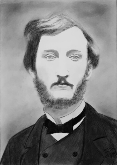 Dessin intitulée "Frédéric Bazille" par Isa-Isarielle, Œuvre d'art originale, Crayon