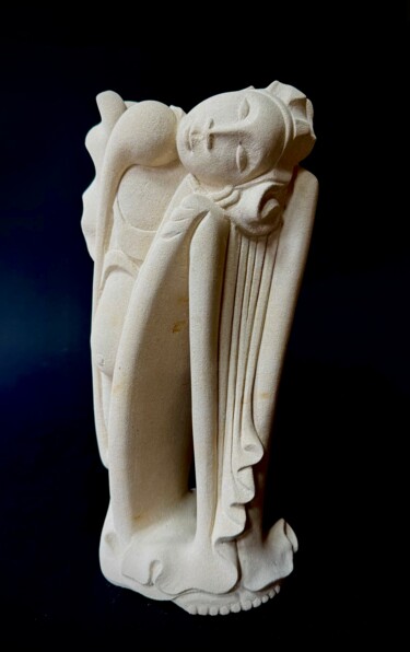 Sculpture titled "Rêve insoupçonné" by Jean-Paul Baudry, Original Artwork, Stone