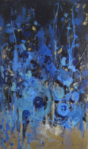 Tranquility In Blue Peinture intitulée "Tranquility In Blue" par Joyce Fournier, Œuvre d'art originale, Acrylique Monté sur Châssis en bois