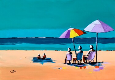 Painting titled "Summer funfair" by Olaoluwa Smith, Original Artwork, Acrylic