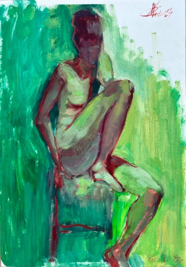 Pittura intitolato "Spring sketch N1" da Kseniia Kozhakhanova, Opera d'arte originale, Olio