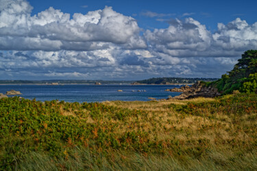 Carantec, l'île Callot, marée montante, en juillet. Photographie intitulée "Carantec, l'île Cal…" par Thierry Martin, Œuvre d'art originale, Photographie numérique
