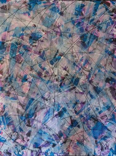 Painting titled "Colours `n Stripes" by George Von Klitzing, Original Artwork, Acrylic Mounted on Wood Stretcher frame