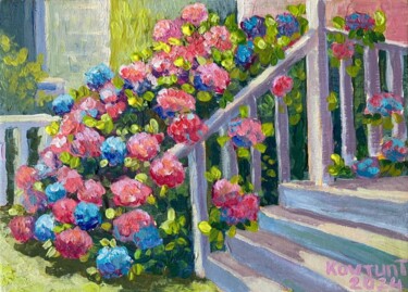 Malerei mit dem Titel "Summer Coziness" von Tetiana Kovtun, Original-Kunstwerk, Acryl Auf Karton montiert