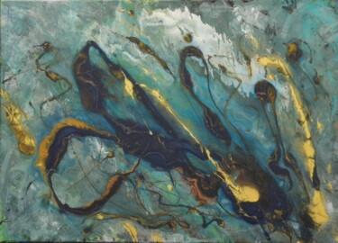 Malerei mit dem Titel "Energiefluss" von Carola Mantzsch (Carma), Original-Kunstwerk, Acryl Auf Keilrahmen aus Holz montiert