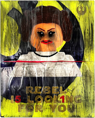 STAR WARS - Leila in after Pittura intitolato "STAR WARS - Leila i…" da Ilguada, Opera d'arte originale, Acrilico Montato su Telaio per barella in legno
