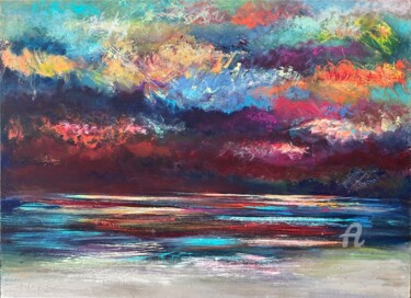 Painting titled "Twilight storm" by Paul Dirkse, Original Artwork, Acrylic
