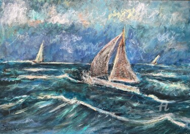 Schilderij getiteld "Day out on sparklin…" door Paul Dirkse, Origineel Kunstwerk, Acryl