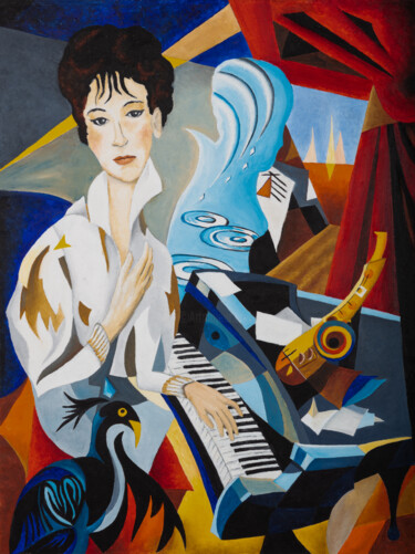 Peinture intitulée "Barbara" par Marianne Kiciak, Œuvre d'art originale, Huile Monté sur Panneau de bois