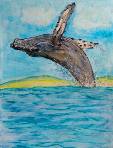 绘画 标题为“Humpback whale of N…” 由Zen Lucero, 原创艺术品, 水彩
