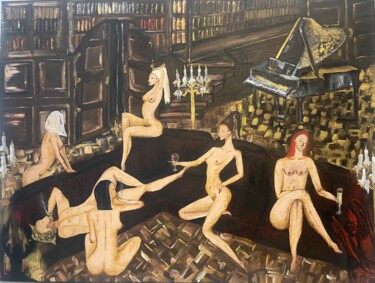 Angels & Demons Pittura intitolato "Angels & Demons" da Violeta Muschong, Opera d'arte originale, Acrilico
