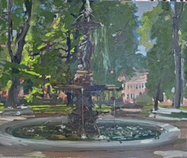 Painting titled "City view" by Tewodros Abebaw Zeleke, Original Artwork, Oil