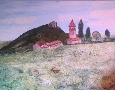 Peinture intitulée "BOURGOGNE SOLUTRE P…" par Aasophiemart Moulin Du Clairon, Œuvre d'art originale, Huile Monté sur Châssis…
