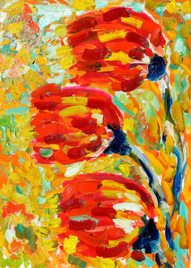 제목이 "Fleurs au vent1"인 미술작품 Jean Mirre로, 원작, 기름