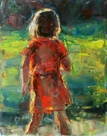 Painting titled "Casse-tête XIV" by Marta Lipowska, Original Artwork, Oil Mounted on Wood Stretcher frame