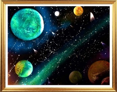 "Galaxiis" başlıklı Tablo Endre Szalontai tarafından, Orijinal sanat, Sprey boya