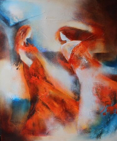 Schilderij getiteld "Phebe 05-07" door Wil Lof, Origineel Kunstwerk, Acryl Gemonteerd op Frame voor houten brancard