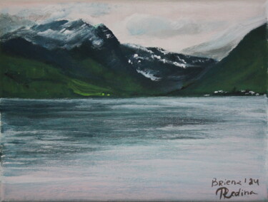 Painting titled "Miniature 5 Lake in…" by Krsart, Original Artwork, Acrylic
