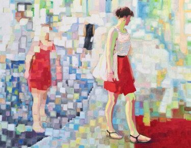 绘画 标题为“In and Outside” 由Silvia Szlapka, 原创艺术品, 油 安装在木质担架架上