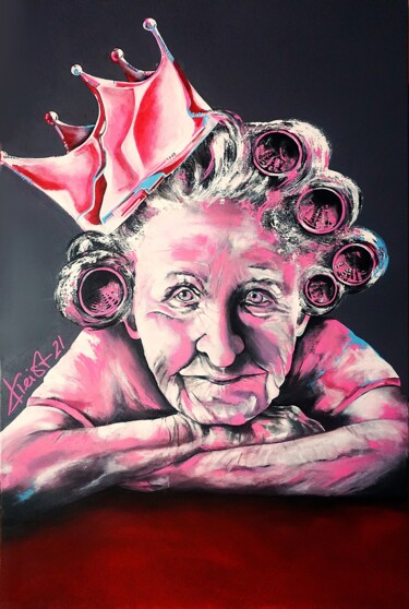 Malerei mit dem Titel "ROSI" von Ute Kleist, Original-Kunstwerk, Öl