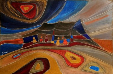 Painting titled "The beauty of deser…" by Omar Yousef Alrashed, Original Artwork, Acrylic
