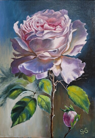 Portrait of a rose. 「Portrait of a rose.」というタイトルの絵画 Svetlana Samsonovaによって, オリジナルのアートワーク, オイル