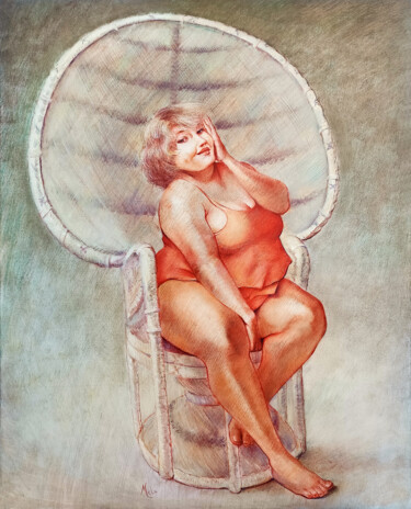 Peinture intitulée "💖 Emmanuelle" par Isabel Mahe, Œuvre d'art originale, Huile Monté sur Châssis en bois
