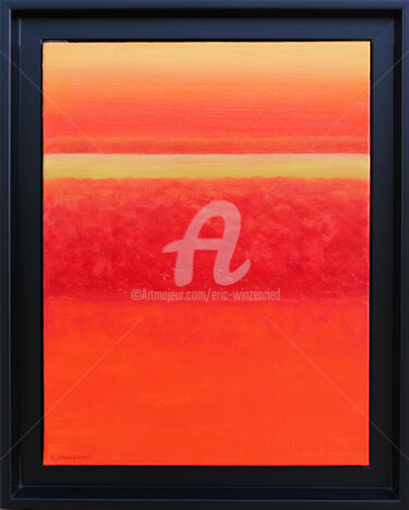 Painting titled "Petit paysage au br…" by Eric Winzenried, Original Artwork, Oil Mounted on Wood Stretcher frame