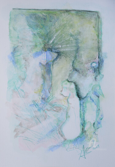Dessin intitulée "La forêt appelle au…" par André Le Corre, Œuvre d'art originale, Aquarelle
