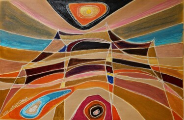 Painting titled "Between earth and s…" by Omar Yousef Alrashed, Original Artwork, Acrylic