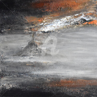Schilderij getiteld "Crépuscule de la ba…" door Nelly Carnet, Origineel Kunstwerk, Acryl Gemonteerd op Frame voor houten bra…