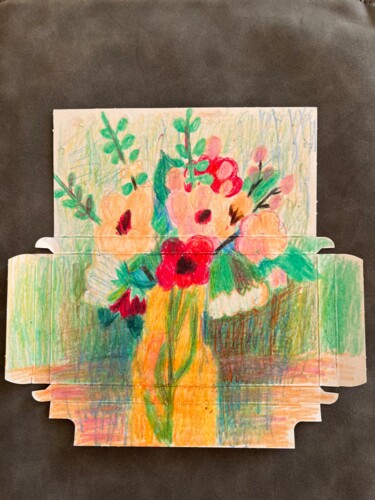 Painting titled "Букет" by Toriart29, Original Artwork, Pencil