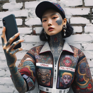 数字艺术 标题为“Taking a selfie whi…” 由Александр Погодин, 原创艺术品, AI生成的图像