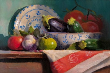 Peinture intitulée "Ratatouille" par Pascal Giroud, Œuvre d'art originale, Huile