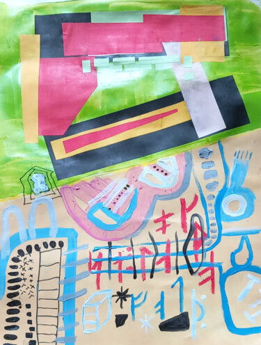 Collages intitulée "Zonder titel12" par Ronnie Kolner, Œuvre d'art originale, Collages