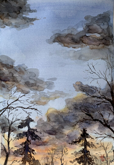 绘画 标题为“Dramatic awakening…” 由Alex Vainova, 原创艺术品, 水彩