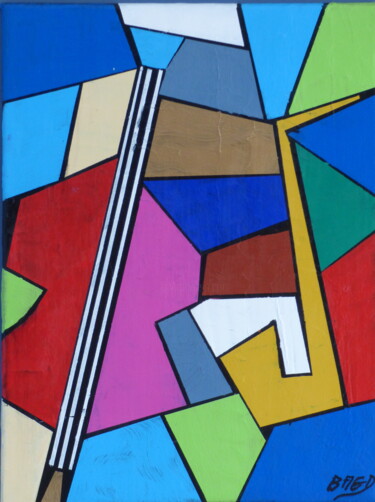 Malerei mit dem Titel "LA FETE" von Bernard Dubord, Original-Kunstwerk, Acryl Auf Keilrahmen aus Holz montiert