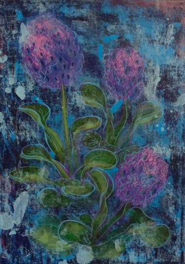 "Eichornia, Abstract…" başlıklı Tablo Екатерина Густова tarafından, Orijinal sanat, Akrilik