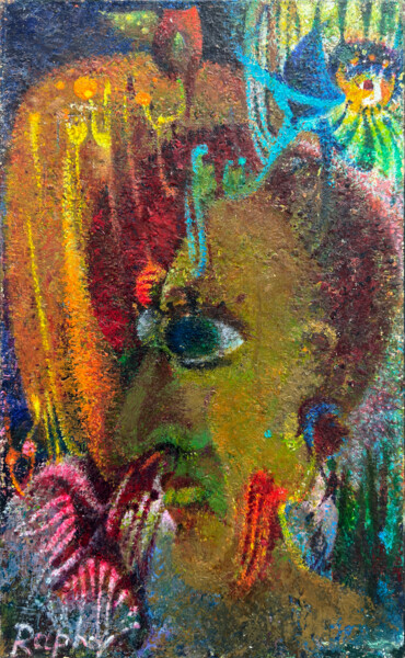 Esprit de la forêt Peinture intitulée "Esprit de la forêt" par Raphy, Œuvre d'art originale, Huile Monté sur Châssis en bois