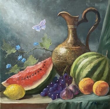 绘画 标题为“Still life with wat…” 由Наиля Абдуллина, 原创艺术品, 油