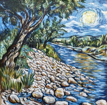 Pittura intitolato "Moon magic" da Rina Zeml, Opera d'arte originale, Acrilico