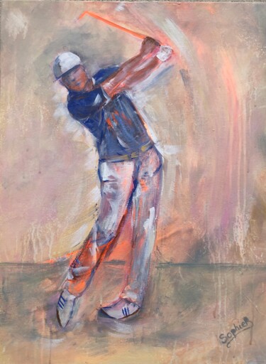 Peinture intitulée "Le golfeur" par Sophie Bouriche, Œuvre d'art originale, Acrylique Monté sur Châssis en bois