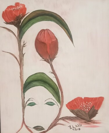 Peinture intitulée "Fleurs en expression" par Marc Zlayji, Œuvre d'art originale, Acrylique