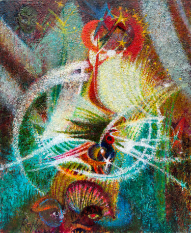 Peinture intitulée "Lumières de la forêt" par Raphy, Œuvre d'art originale, Huile Monté sur Châssis en bois