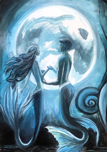 绘画 标题为“Dance under the moon” 由Aleksandra Cherepanova, 原创艺术品, 丙烯