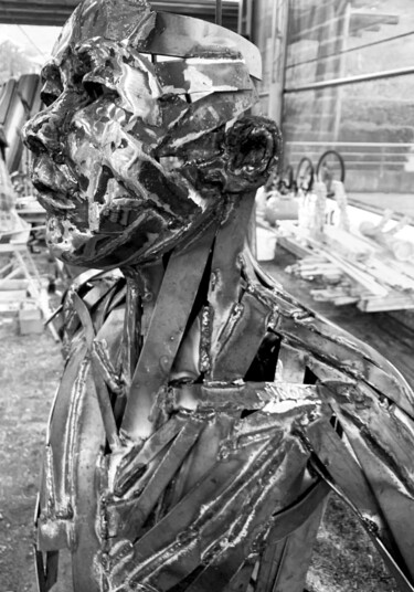 Sculpture intitulée "Envole-toi vers l'a…" par Christophe Milcent, Œuvre d'art originale, Métaux