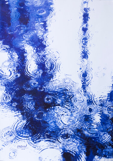 Dessin intitulée "Gouttes de Pluie 3" par Ananou, Œuvre d'art originale, Stylo à bille